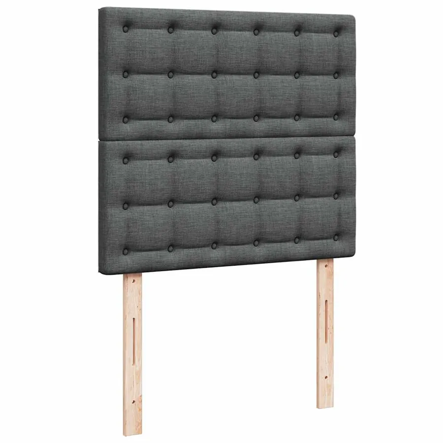 Cadre de lit ottoman avec matelas gris foncé 180x200cm tissu - 13