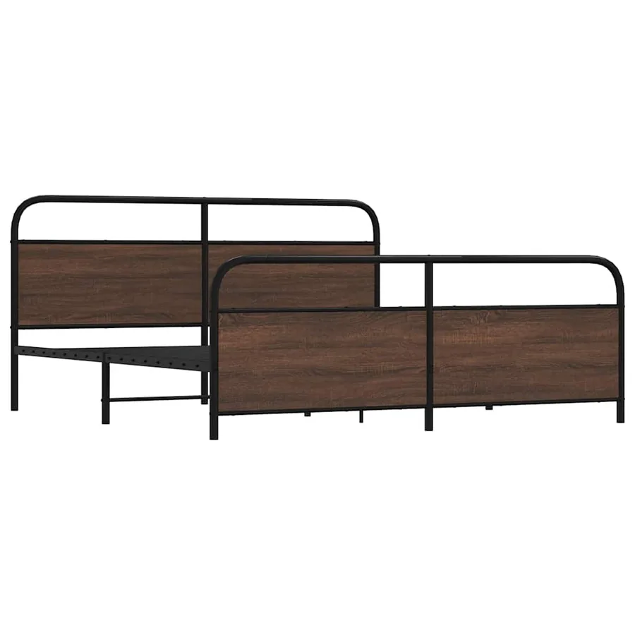 Cadre de lit en métal sans matelas chêne marron 200x200 cm - 3