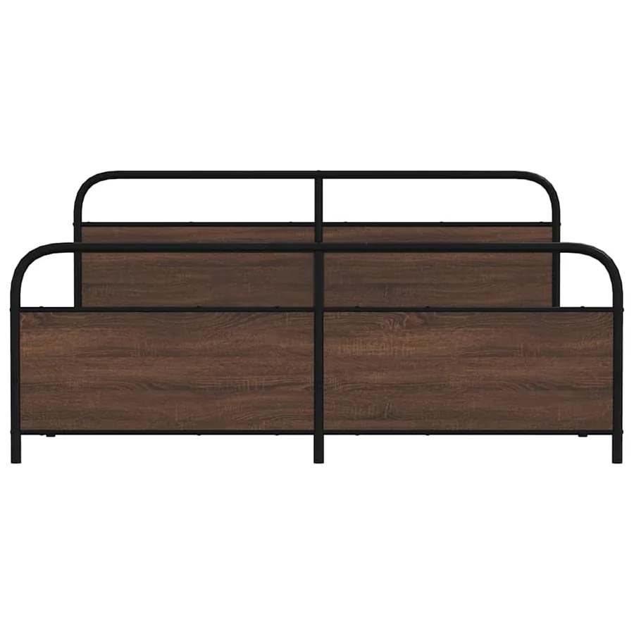 Cadre de lit en métal sans matelas chêne marron 200x200 cm - 5