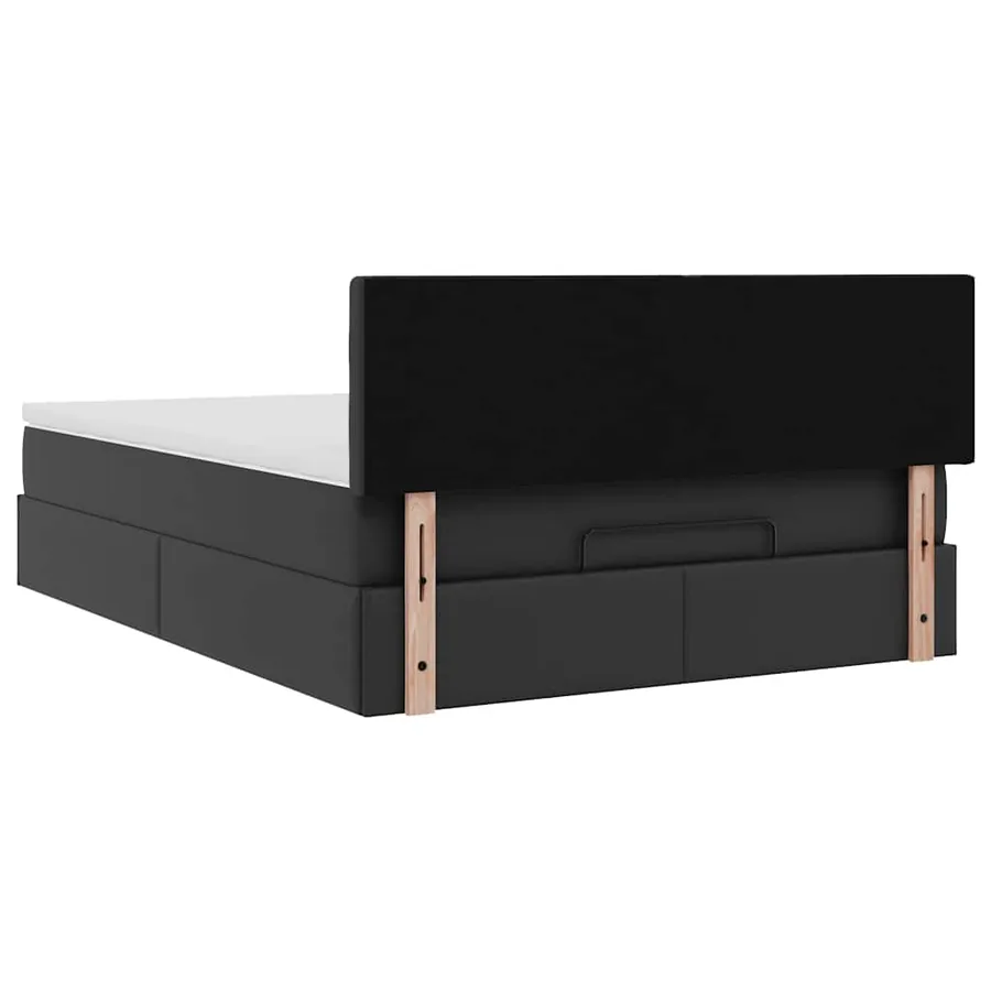 Lit ottoman avec matelas & LED Noir 140x190cm similicuir - 10