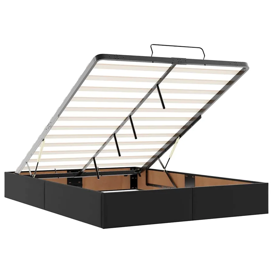 Lit ottoman avec matelas & LED Noir 140x190cm similicuir - 11