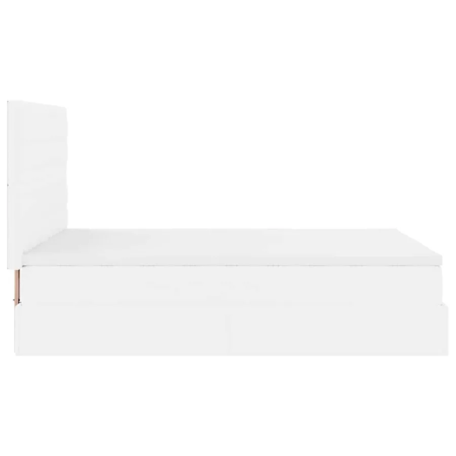 Cadre de lit ottoman avec matelas blanc 140x190 cm similicuir - 11