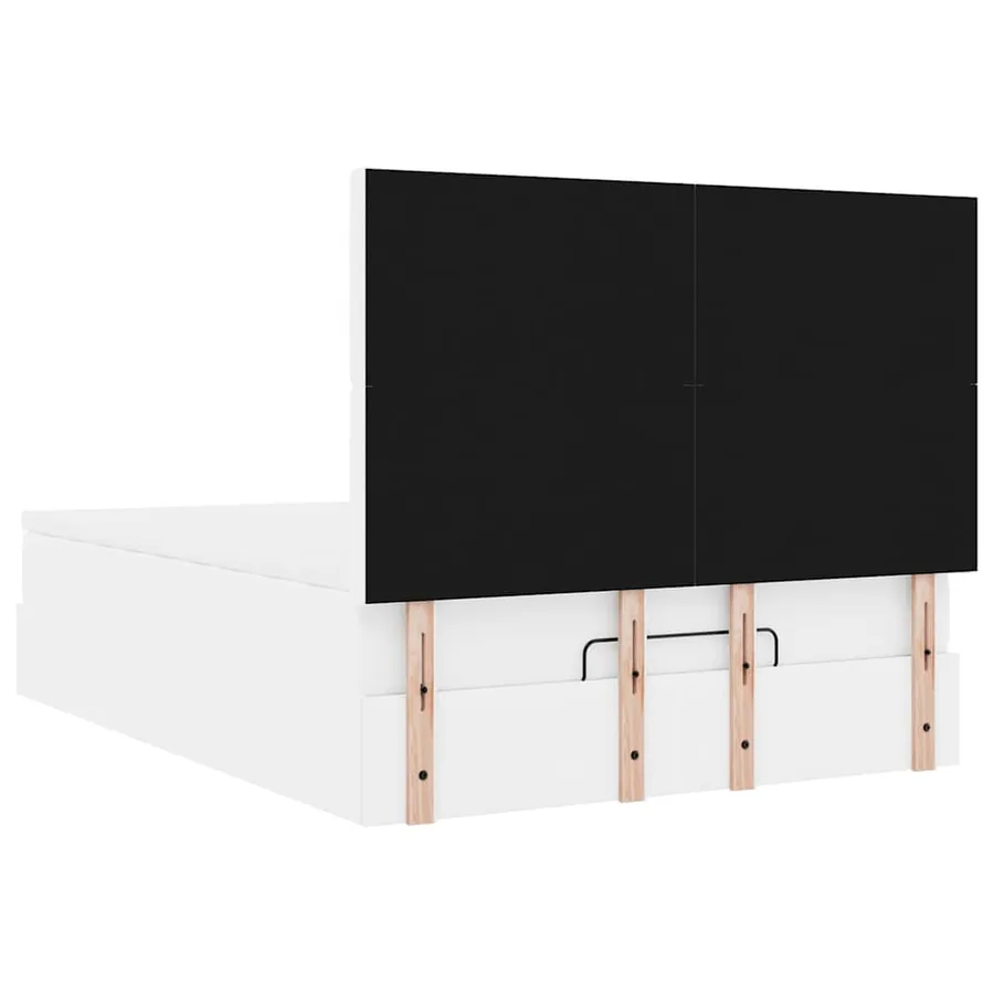 Cadre de lit ottoman avec matelas blanc 140x190 cm similicuir - 12