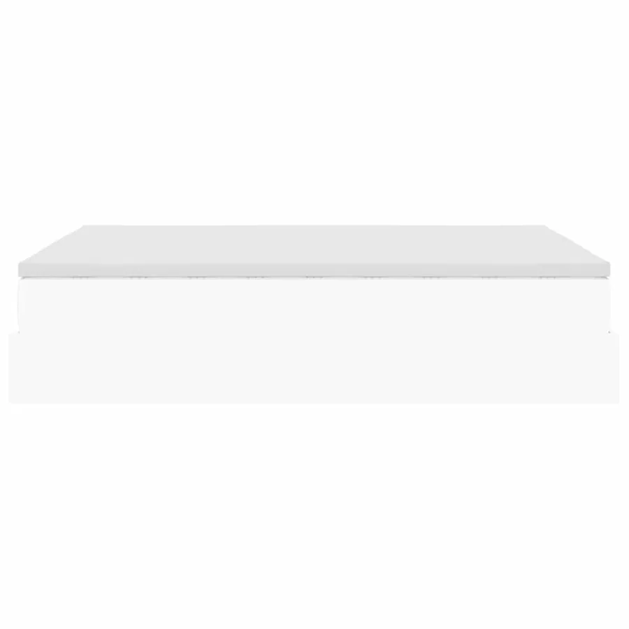 Cadre de lit ottoman avec matelas blanc 140x190 cm similicuir - 9
