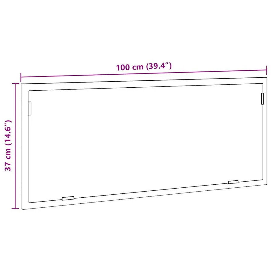 Miroir de salle de bain à LED chêne marron bois d'ingénierie - 14
