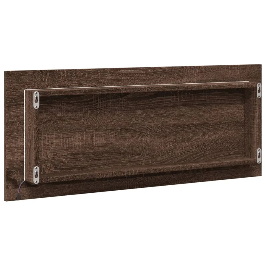 Miroir de salle de bain à LED chêne marron bois d'ingénierie - 8