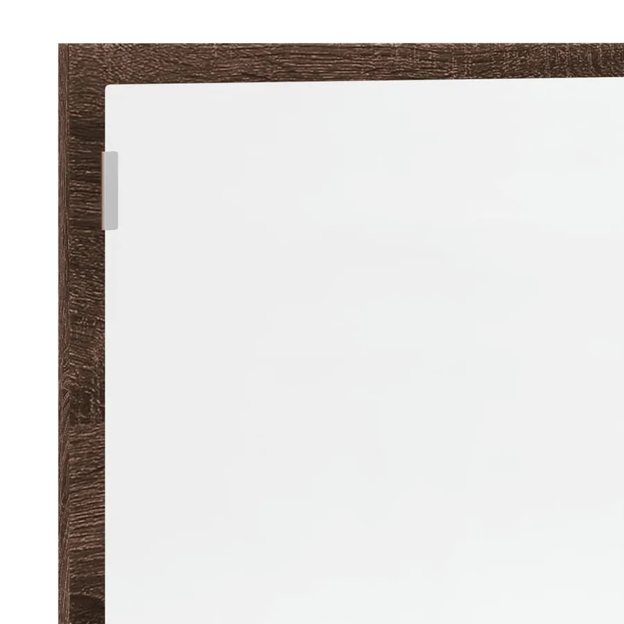 Miroir de salle de bain à LED chêne marron bois d'ingénierie - 9