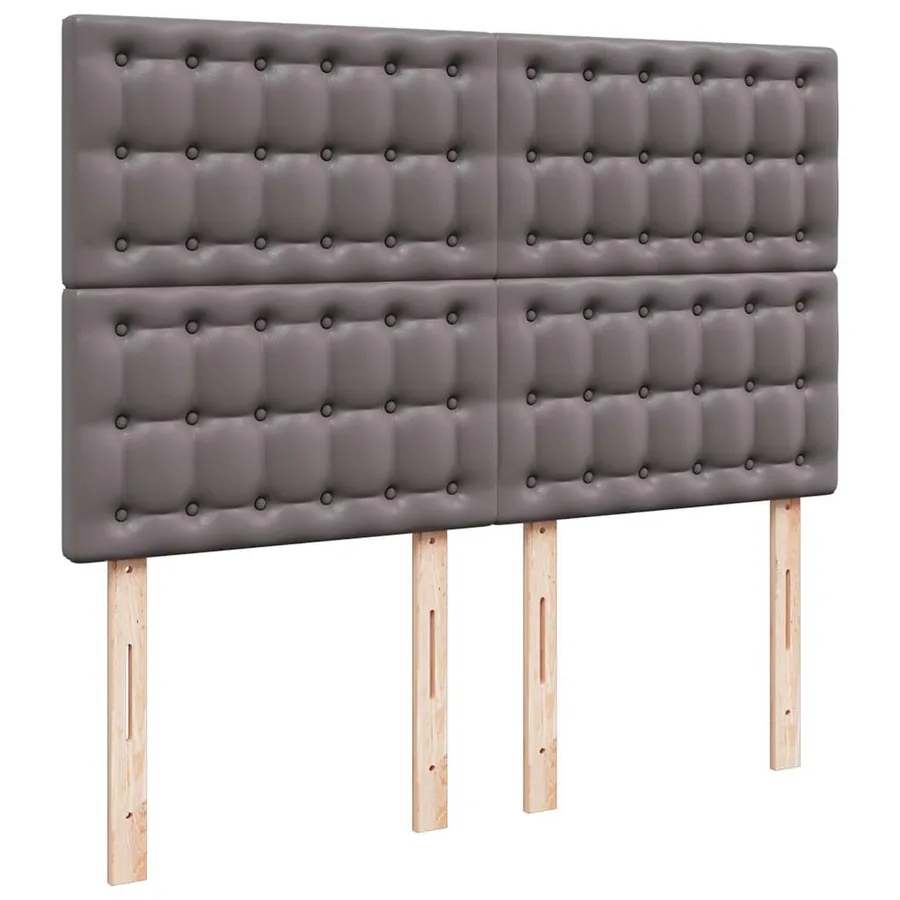 Cadre de lit ottoman avec matelas gris 140x190 cm similicuir - 10