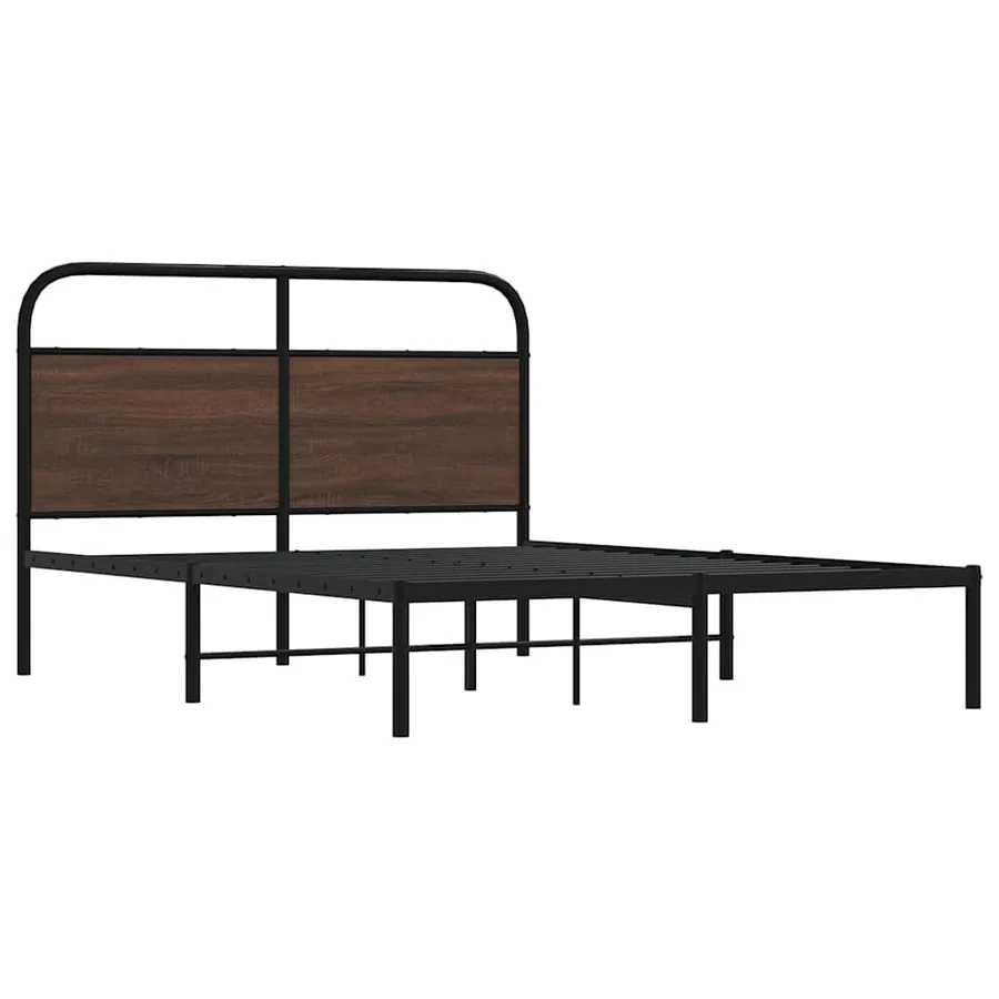 Cadre de lit sans matelas 135x190 cm chêne marron - 3
