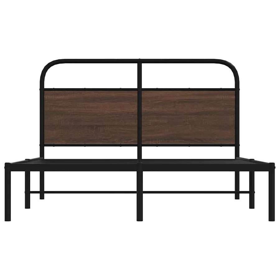 Cadre de lit sans matelas 135x190 cm chêne marron - 5