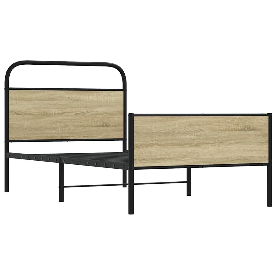Cadre de lit sans matelas 100x190 cm chêne sonoma - 3