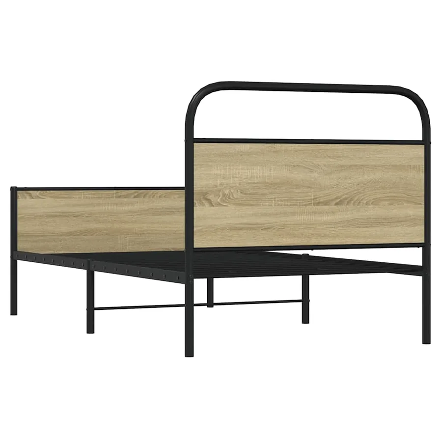 Cadre de lit sans matelas 100x190 cm chêne sonoma - 7