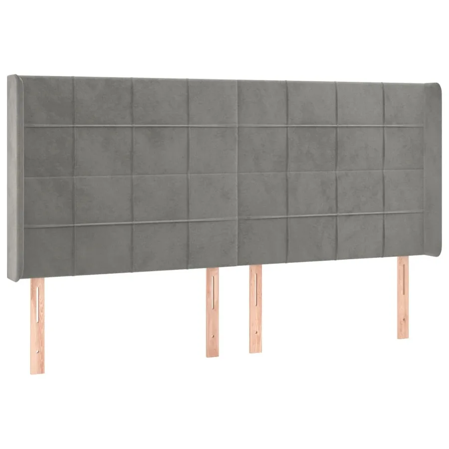 Tête de lit à LED Gris clair 163x16x118/128 cm Velours - 3