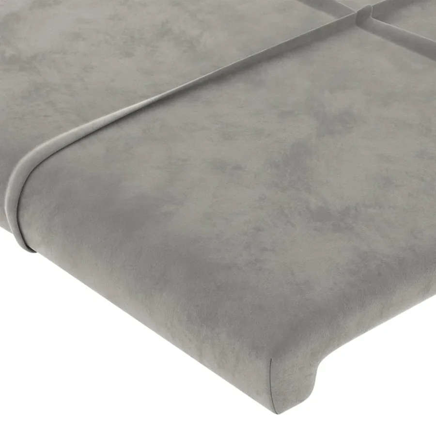 Tête de lit à LED Gris clair 163x16x118/128 cm Velours - 5