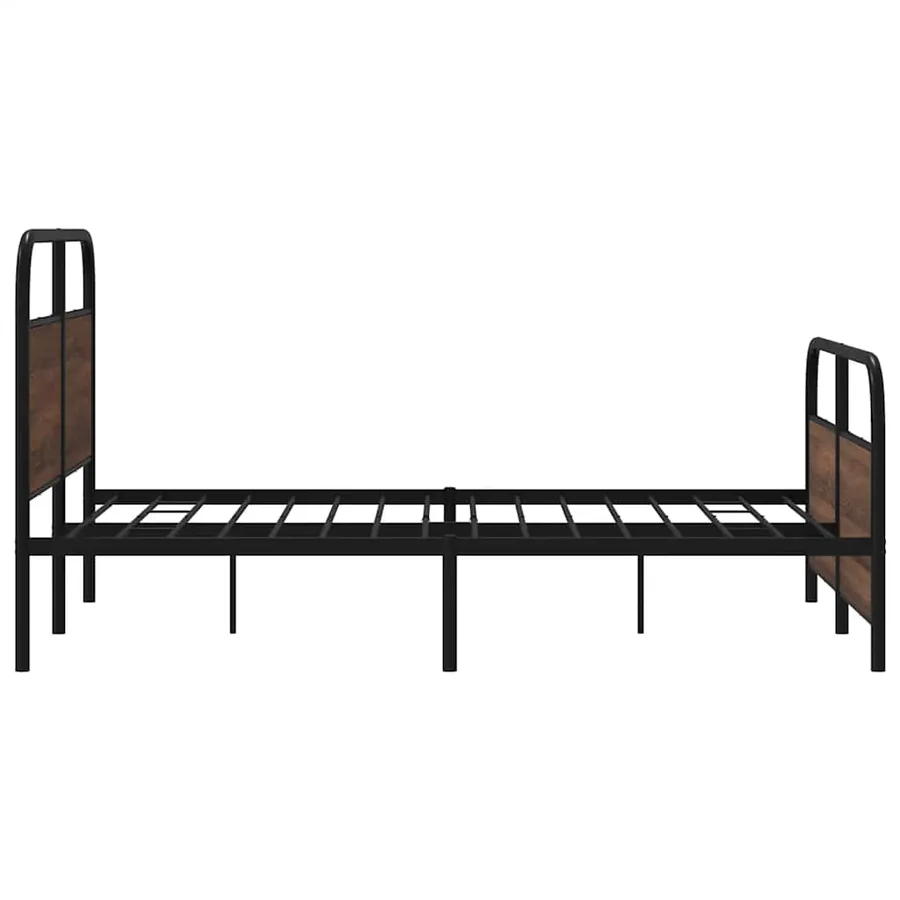 Cadre de lit en métal sans matelas chêne marron 140x190 cm - 6