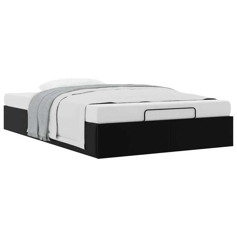Cadre de lit ottoman sans matelas noir 120x190 cm similicuir - 5