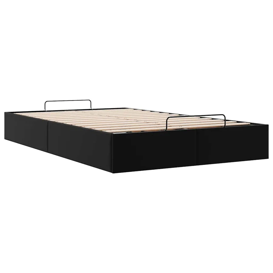 Cadre de lit ottoman sans matelas noir 120x190 cm similicuir - 6