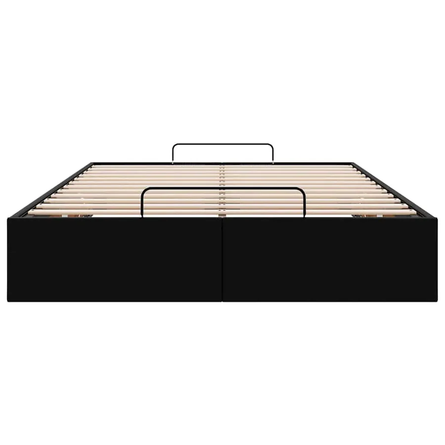 Cadre de lit ottoman sans matelas noir 120x190 cm similicuir - 7