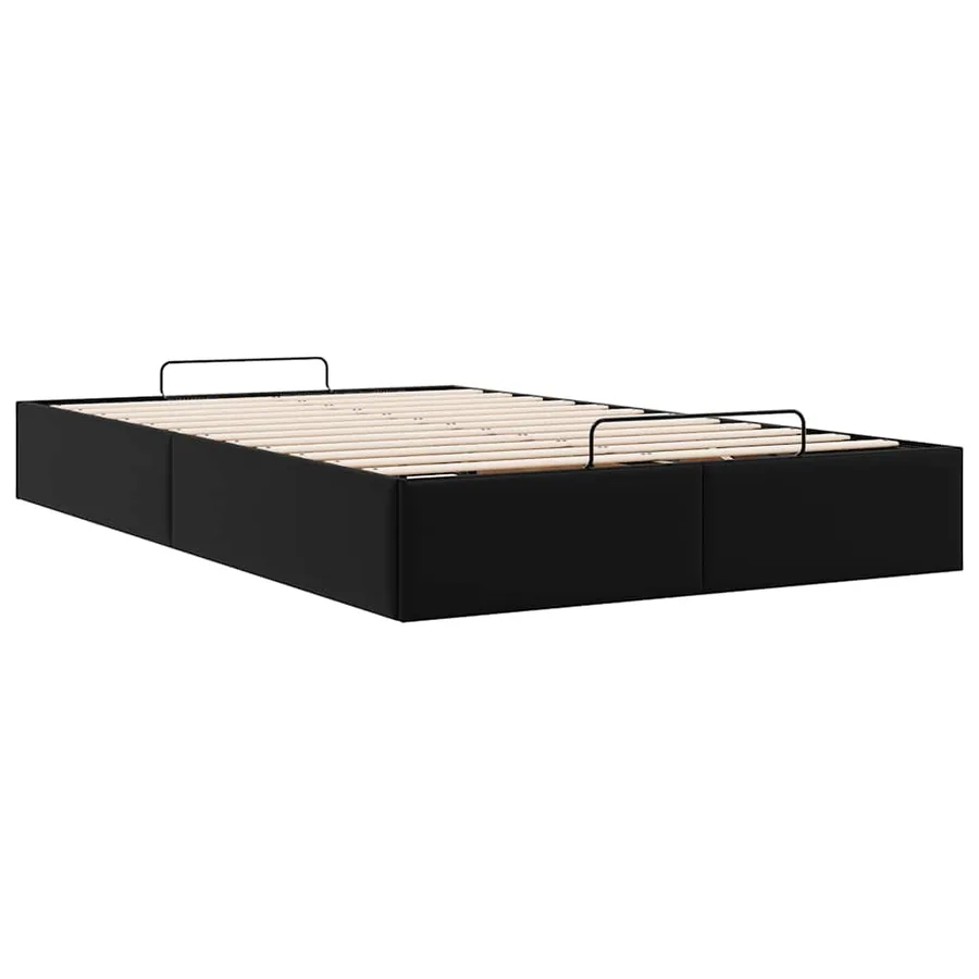 Cadre de lit ottoman sans matelas noir 120x190 cm similicuir - 9