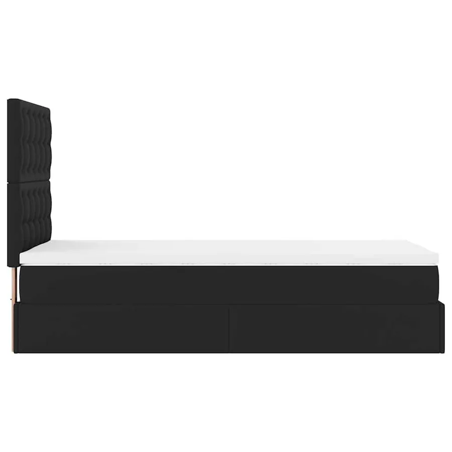 Lit ottoman avec matelas noir 80x200 cm similicuir - 10