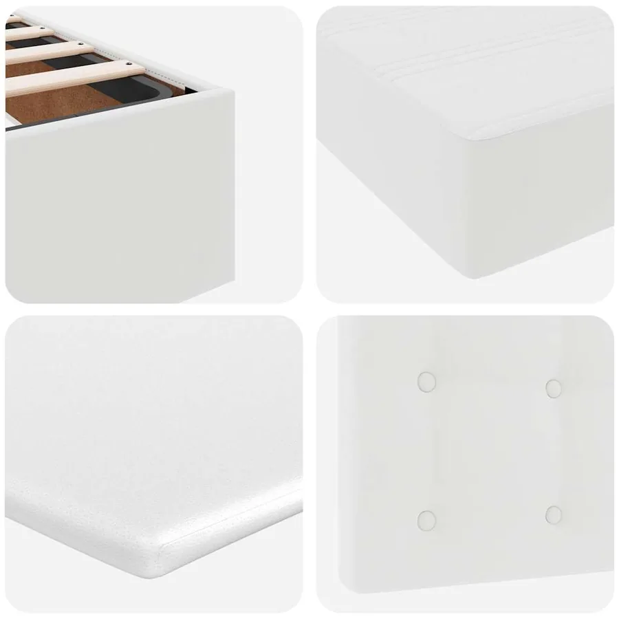 Cadre de lit ottoman avec matelas blanc 90x190 cm similicuir - 15