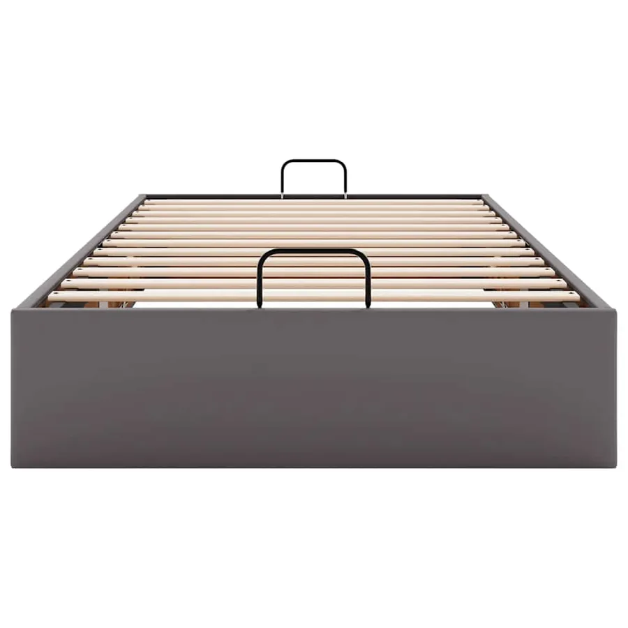 Cadre de lit ottoman sans matelas gris 90x190 cm similicuir - 7