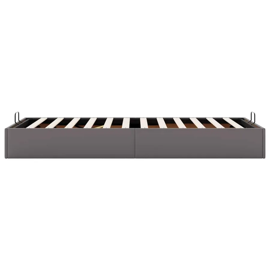 Cadre de lit ottoman sans matelas gris 90x190 cm similicuir - 8