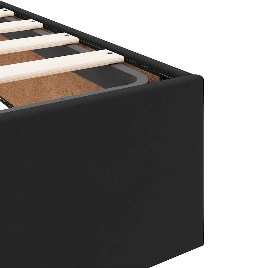 Cadre de lit ottoman avec matelas noir 200x200 cm similicuir - 13