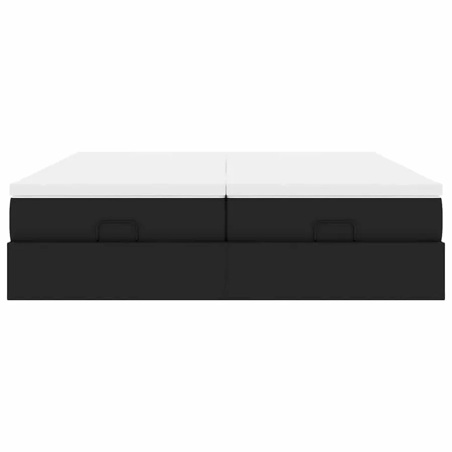 Cadre de lit ottoman avec matelas noir 200x200 cm similicuir - 7