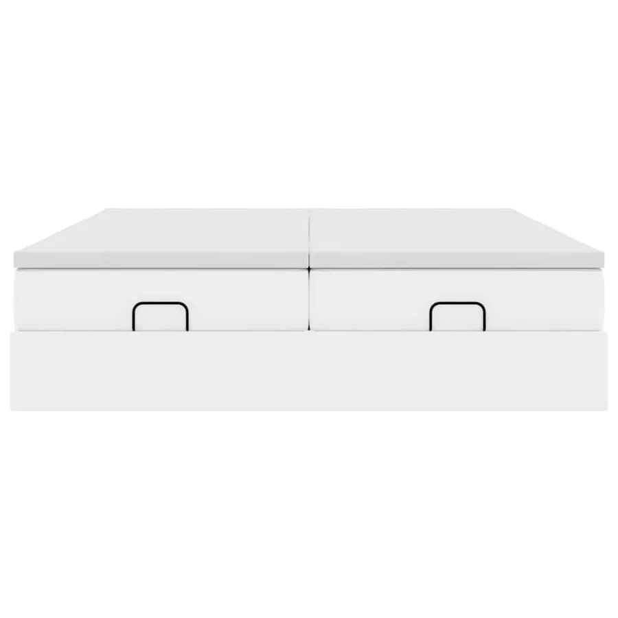 Cadre de lit ottoman avec matelas blanc 160x200 cm similicuir - 7
