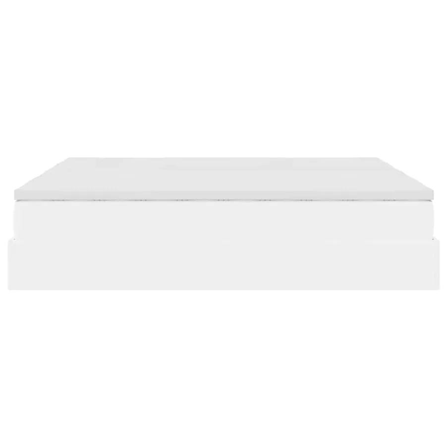 Cadre de lit ottoman avec matelas blanc 160x200 cm similicuir - 9