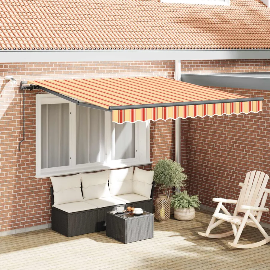 Auvent rétractable Jaune et Orange 300 x 250 cm Polyester