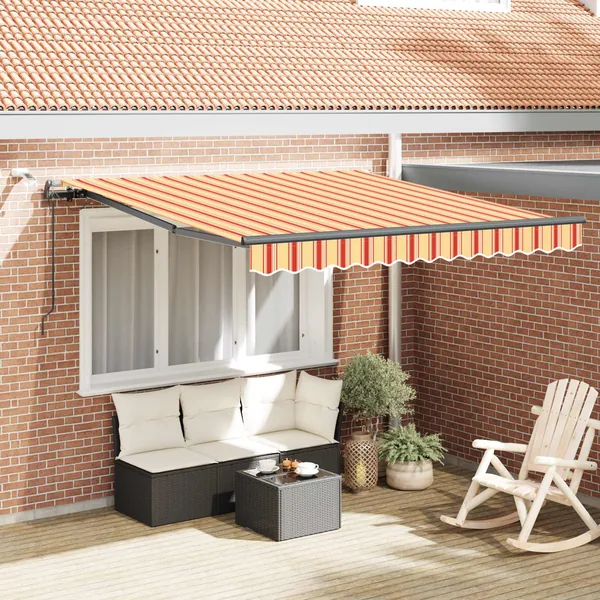 Auvent rétractable Jaune et Orange 300 x 250 cm Polyester