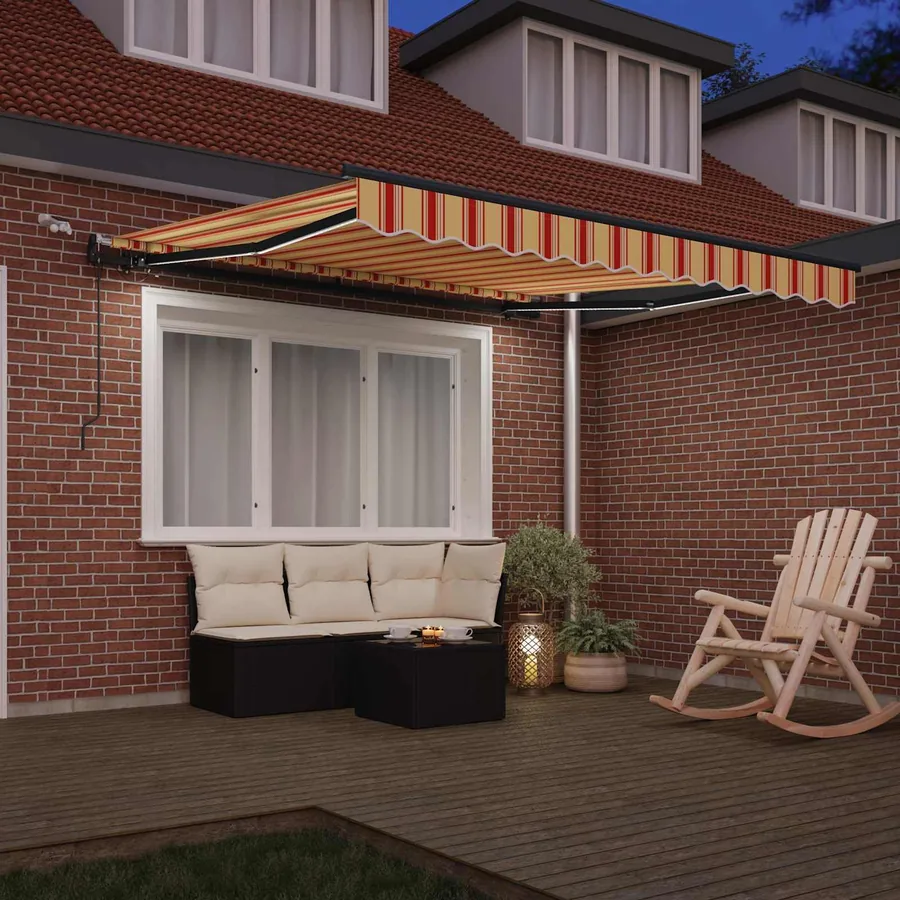 Auvent rétractable Jaune et Orange 300 x 250 cm Polyester - 3