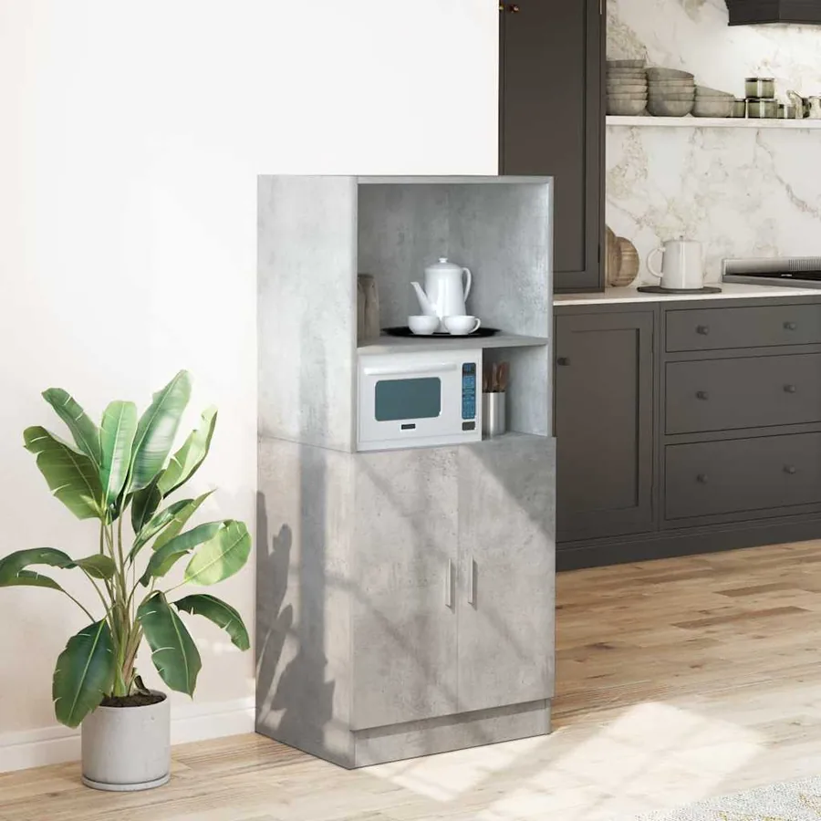 Armoire de cuisine gris béton 57x41,5x131,5 cm bois ingénierie