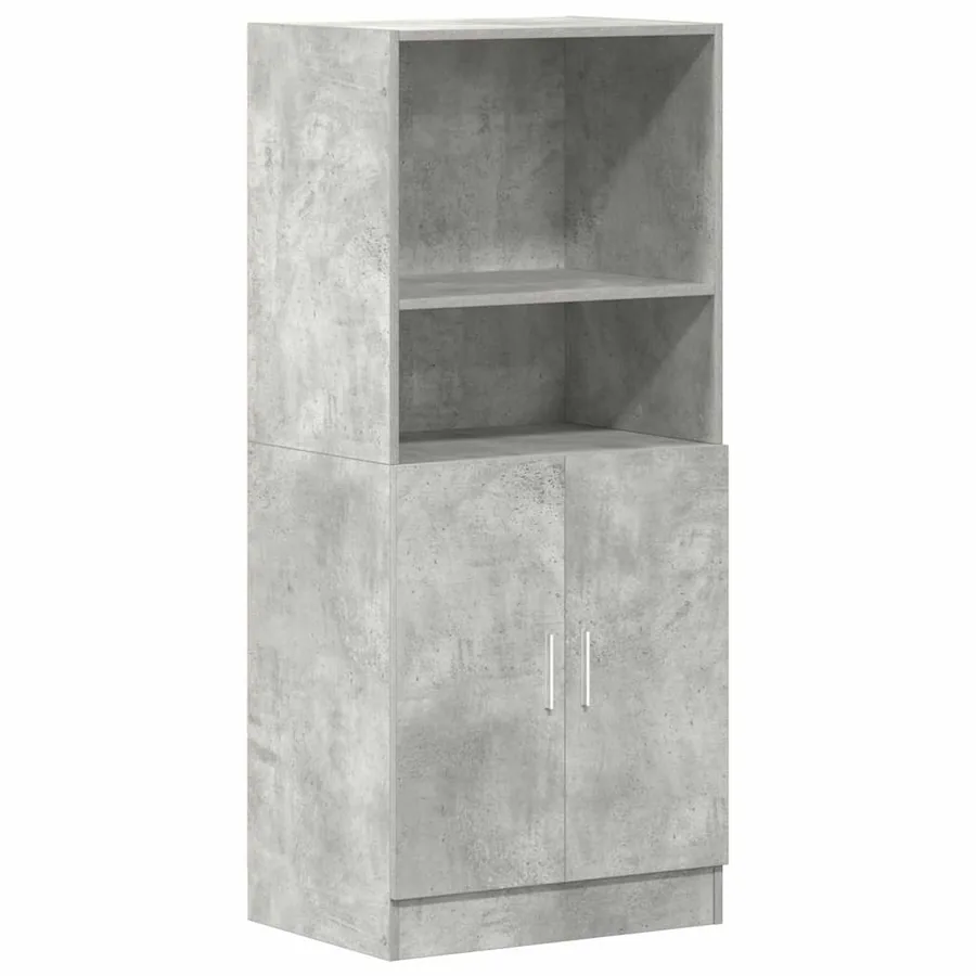 Armoire de cuisine gris béton 57x41,5x131,5 cm bois ingénierie - 2