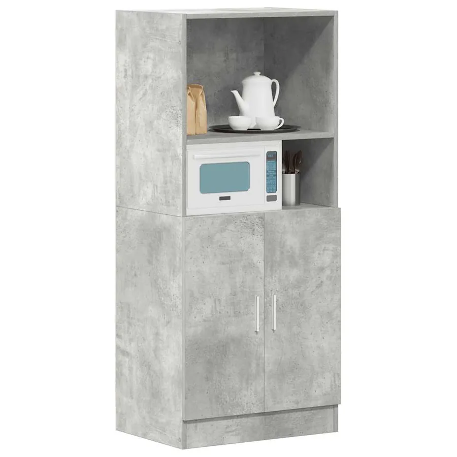 Armoire de cuisine gris béton 57x41,5x131,5 cm bois ingénierie - 3