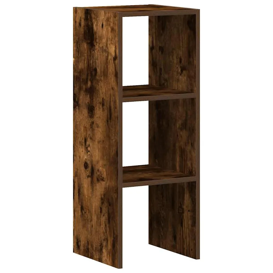 Bibliothèque empilable chêne fumé 30x30x80 cm bois d'ingénierie - 2