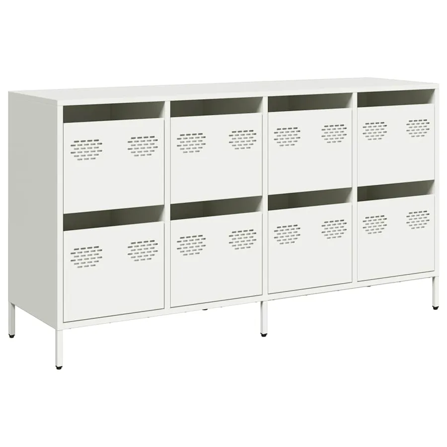 Buffet blanc 135x39x73,5 cm acier laminé à froid - 2