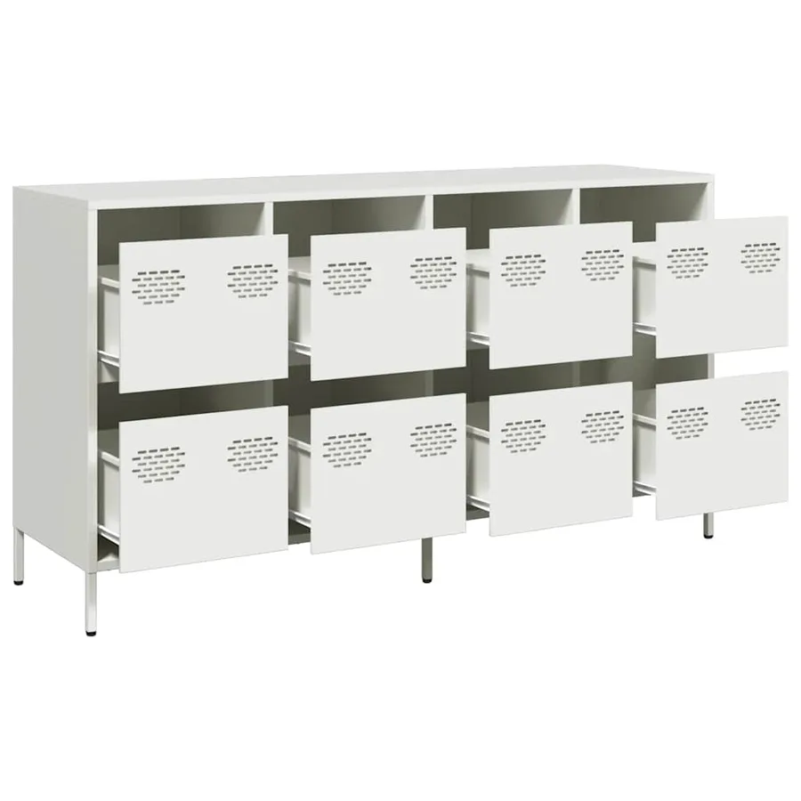 Buffet blanc 135x39x73,5 cm acier laminé à froid - 4