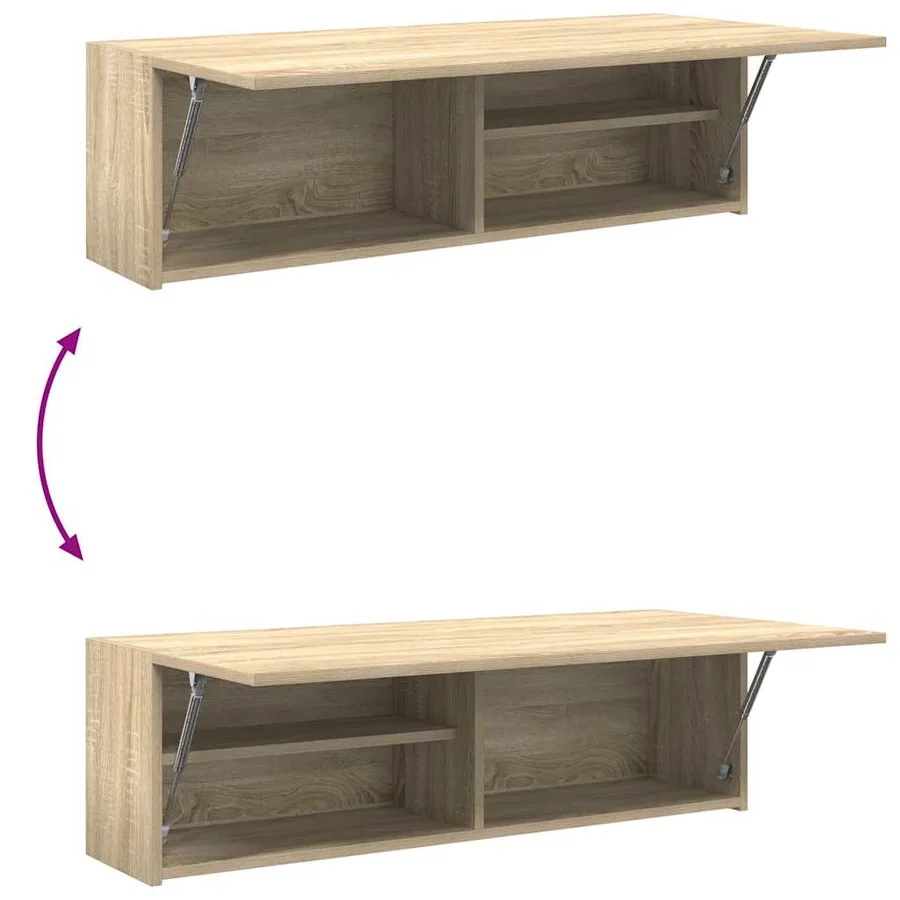 Armoire murale de bain chêne sonoma 100x25x30cm bois ingénierie - 9