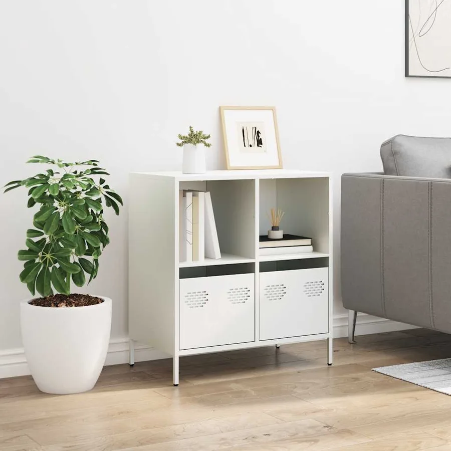 Buffet blanc 68x39x73,5 cm acier laminé à froid - 3