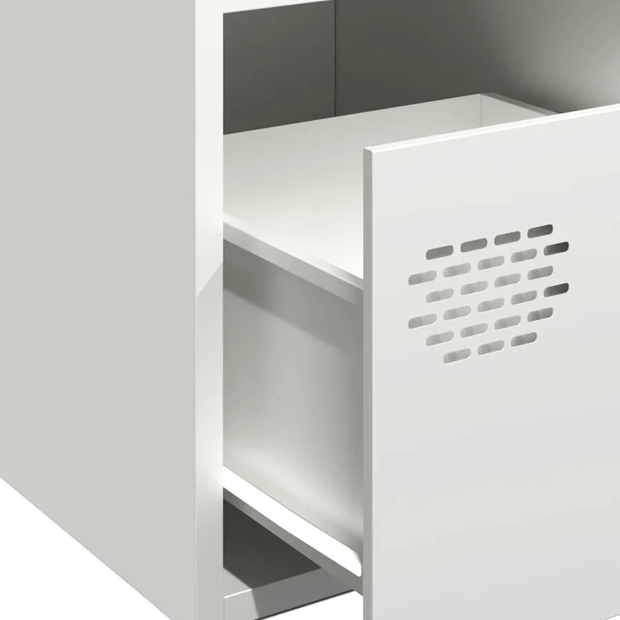 Buffet blanc 68x39x73,5 cm acier laminé à froid - 9