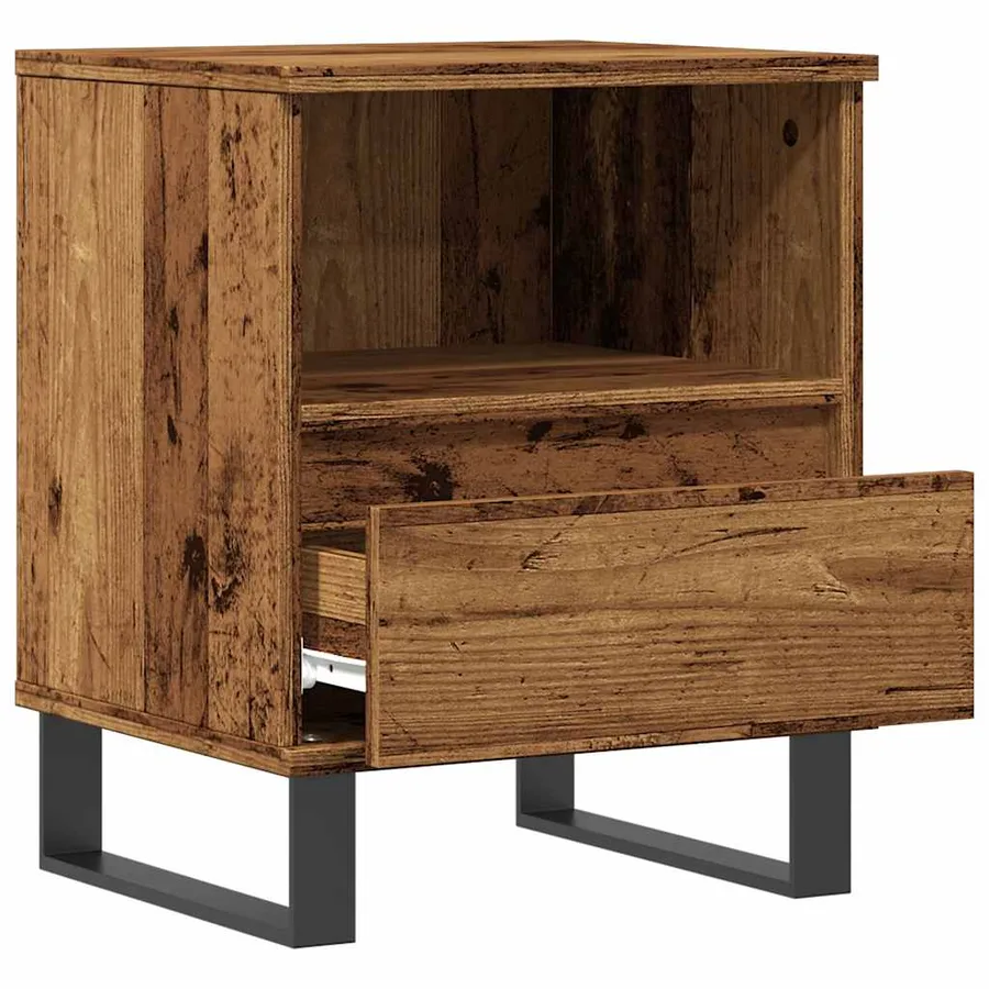 Tables de chevet 2 pcs vieux bois 40x35x50 cm bois d’ingénierie - 5