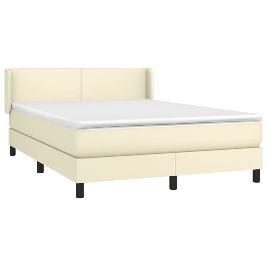 Sommier à lattes de lit avec matelas Crème 140x190cm Similicuir - 3