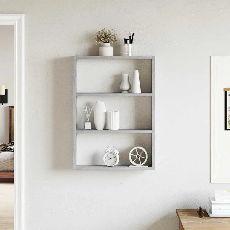 Étagère murale sonoma gris 43x9x60 cm bois ingénierie - 3