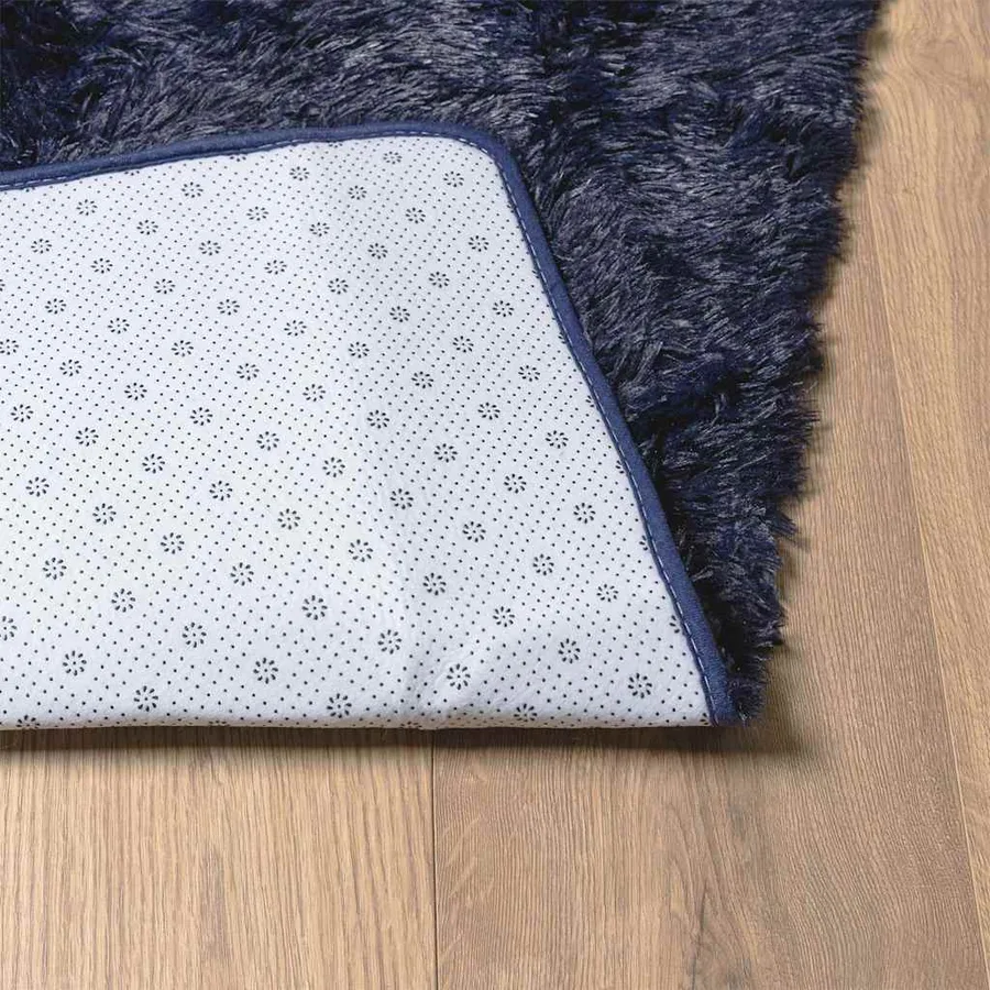 Tapis Shaggy à poils longs NAVARRA bleu marine 60x100 cm - 6