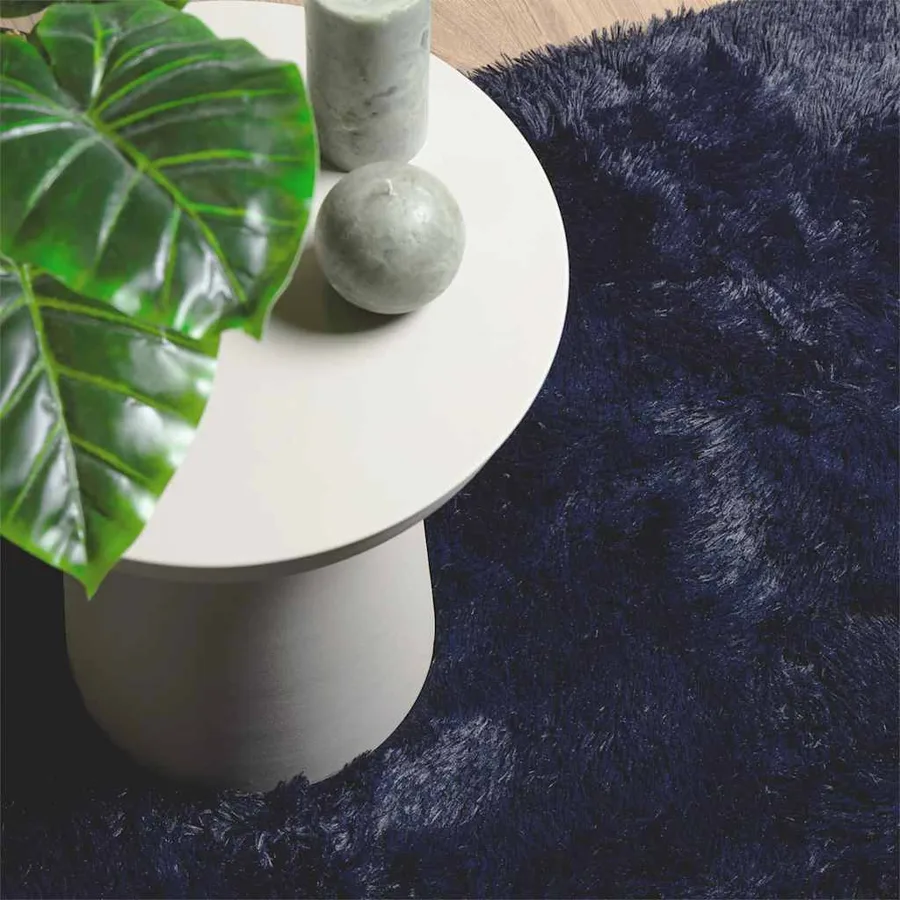 Tapis Shaggy à poils longs NAVARRA bleu marine 60x100 cm - 8