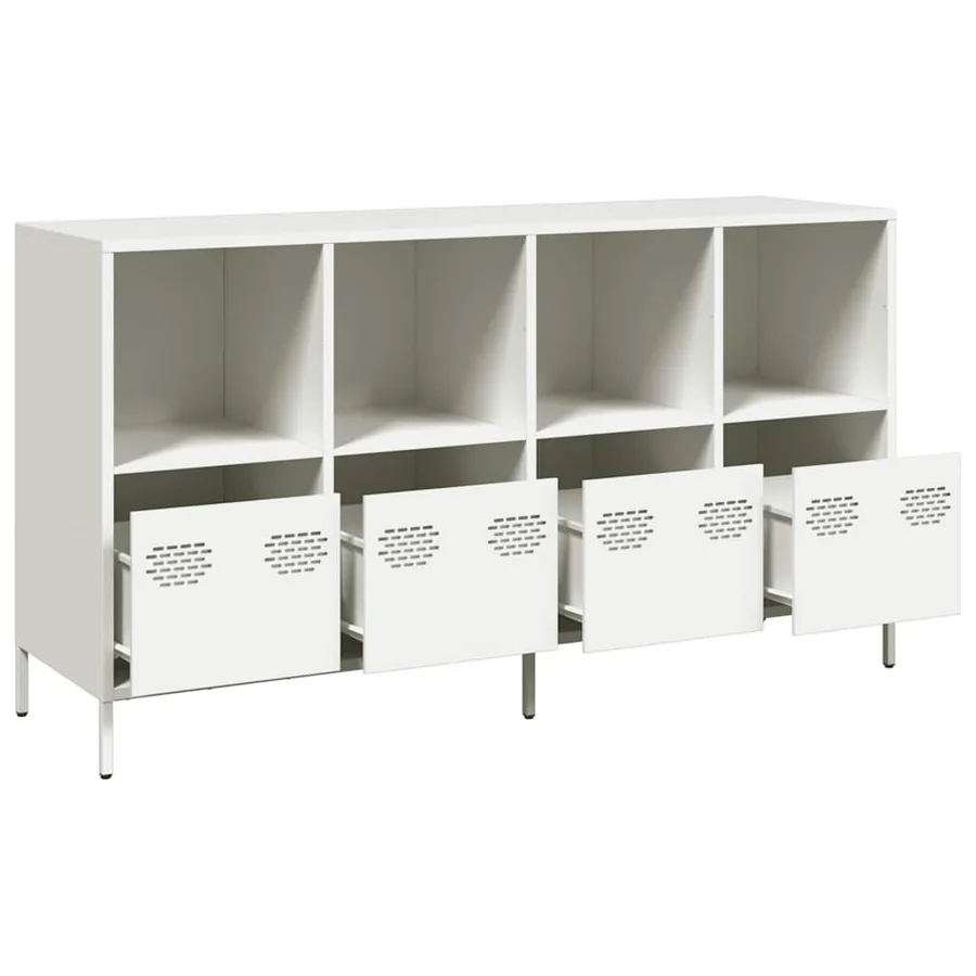 Buffet blanc 135x39x73,5 cm acier laminé à froid - 4