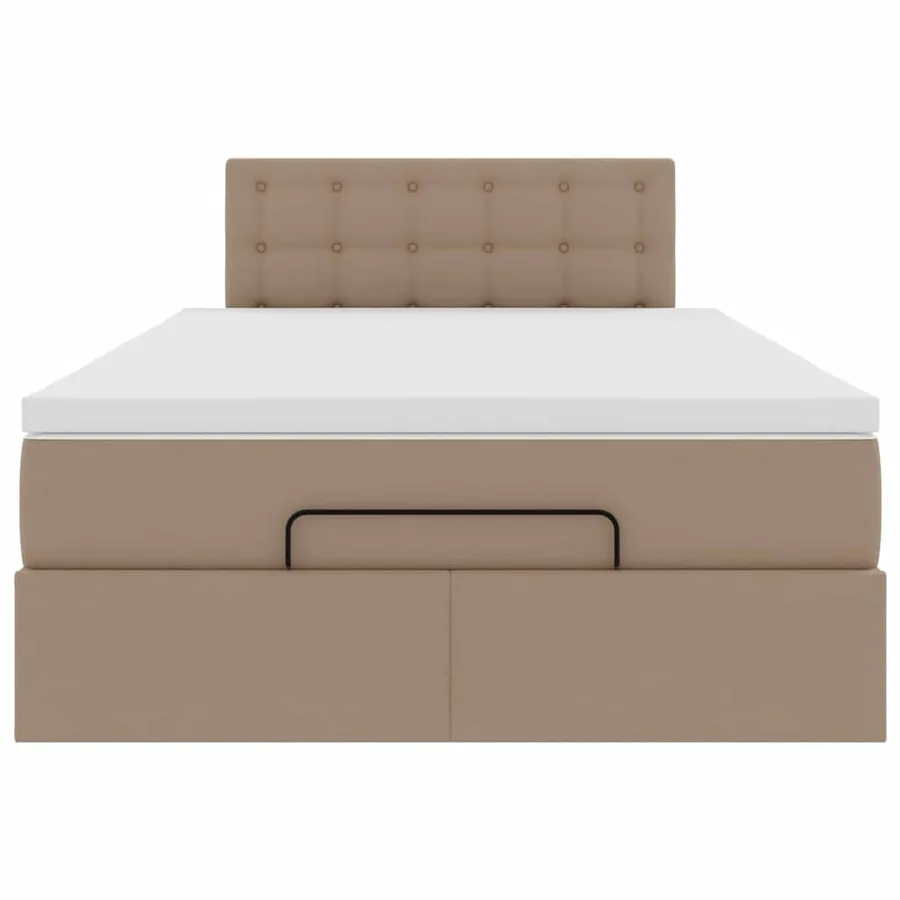 Lit ottoman avec matelas & LED cappuccino 120x190cm similicuir - 8